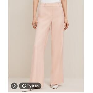 Ann Taylor Jayne Trouser Pants 6 Blush Pink Lined Mid Rise Career Business NEW